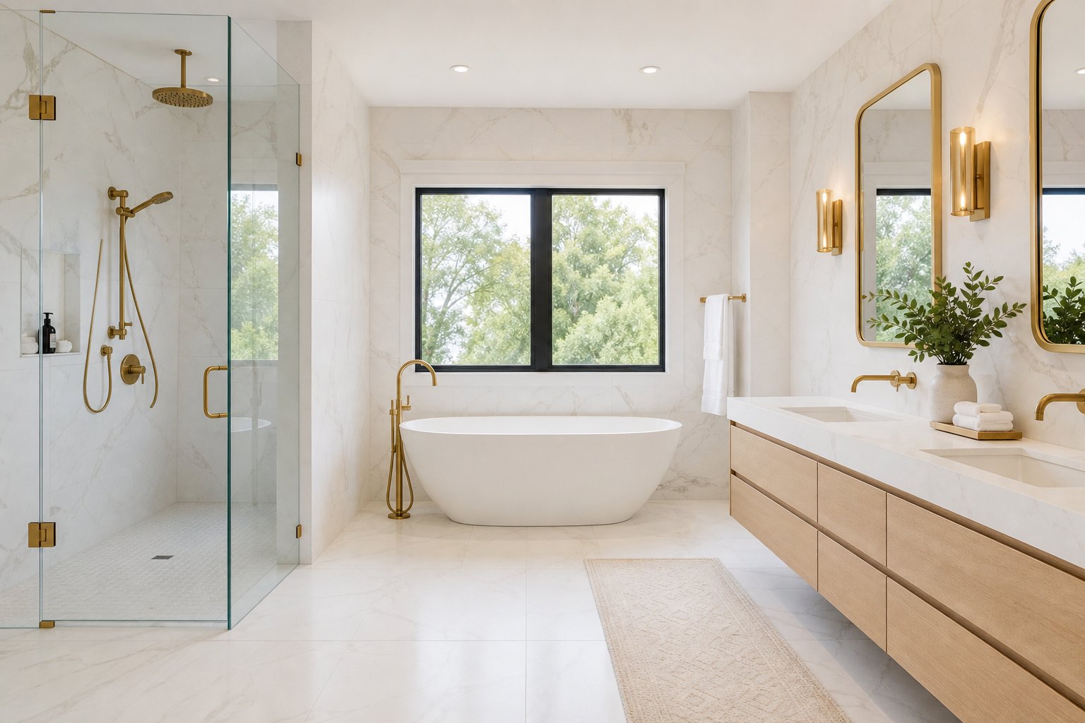 Renovated primary bathroom in an Atlanta home