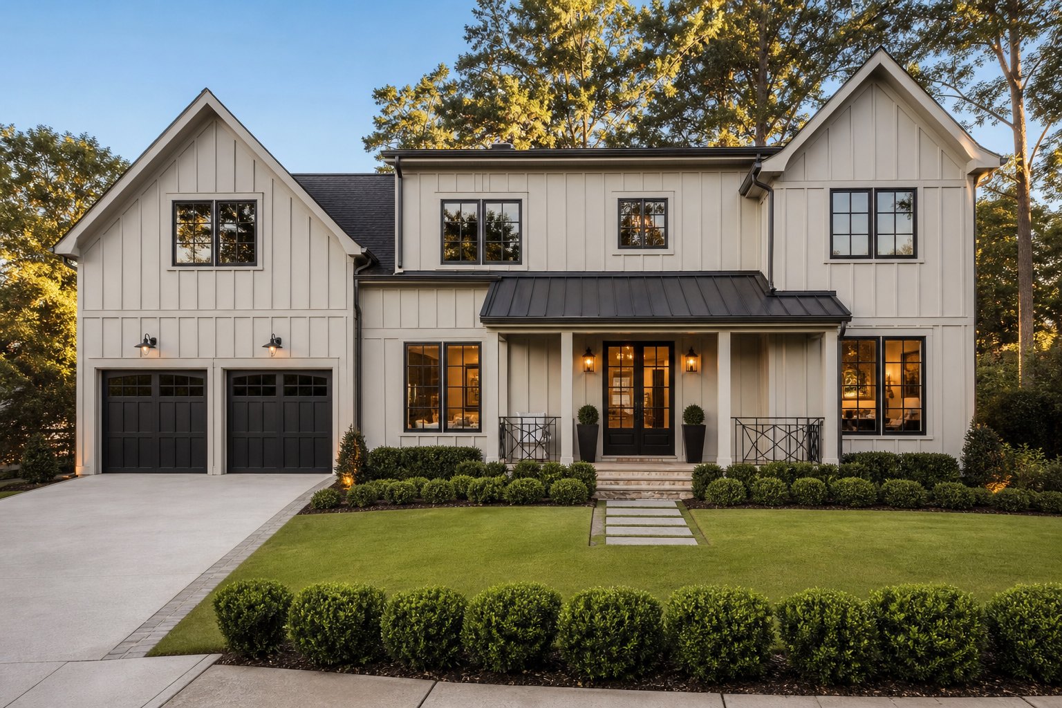 Renovated home in an intown Atlanta neighborhood at twilight