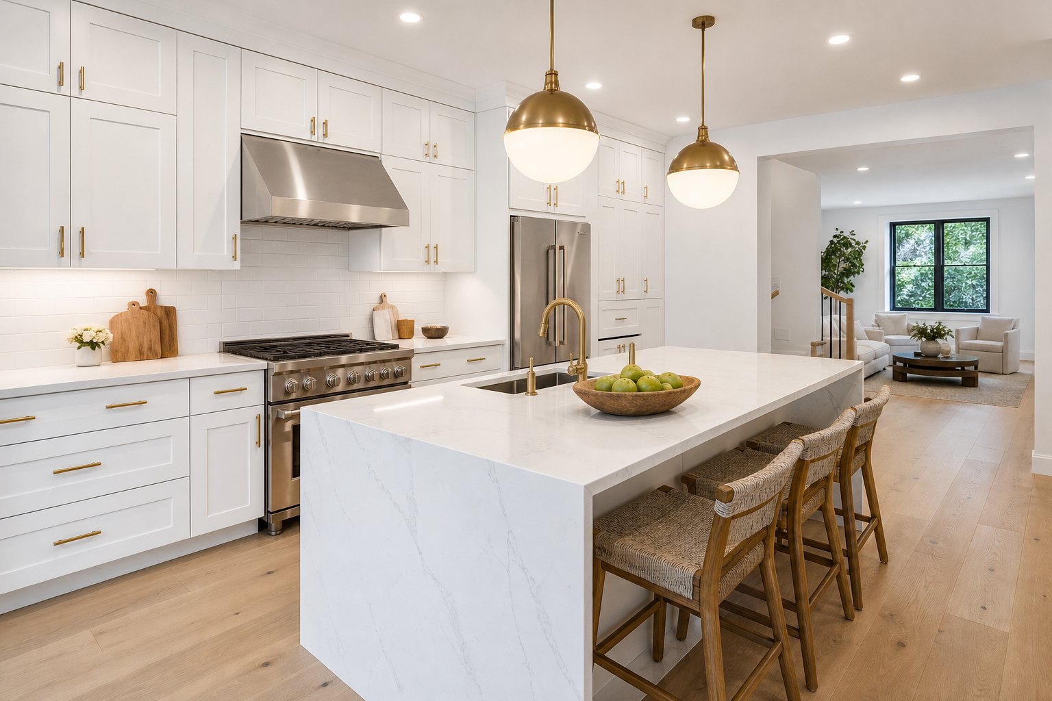 Renovated open-concept kitchen in Atlanta