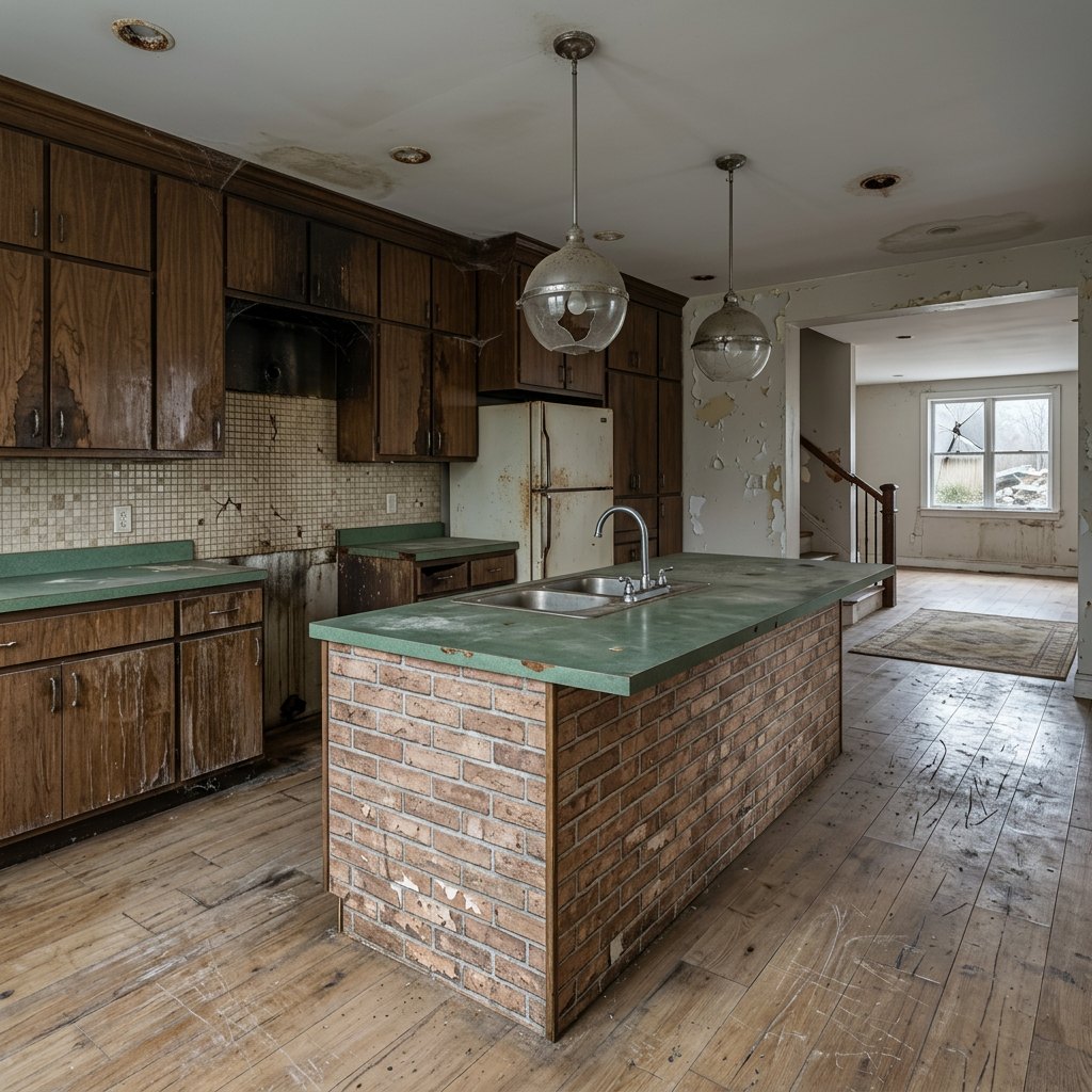 Kitchen: Closed Off to Open Plan before renovation